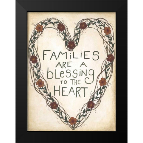 Families are a Blessing Black Modern Wood Framed Art Print by Shamp, Cindy