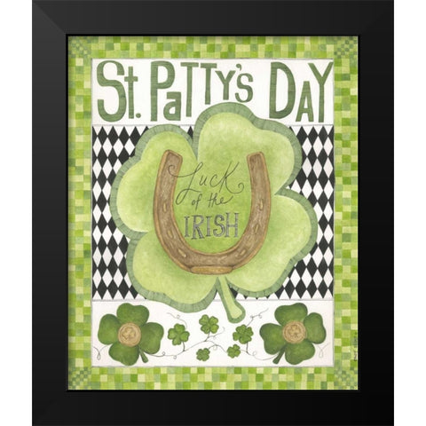 Luck of the Irish Black Modern Wood Framed Art Print by Shamp, Cindy