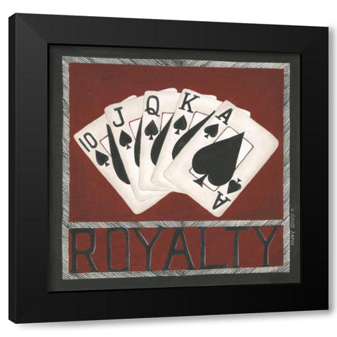 Royal Flush Black Modern Wood Framed Art Print with Double Matting by Shamp, Cindy