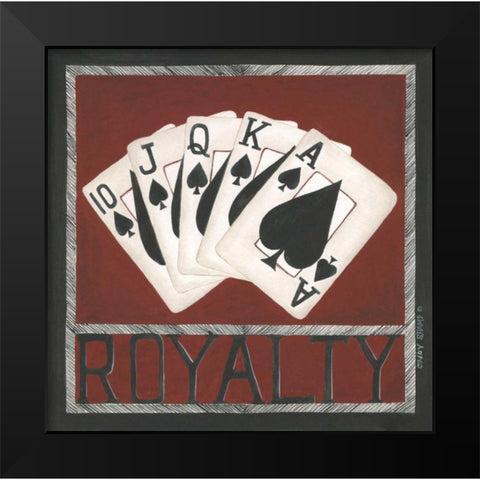 Royal Flush Black Modern Wood Framed Art Print by Shamp, Cindy