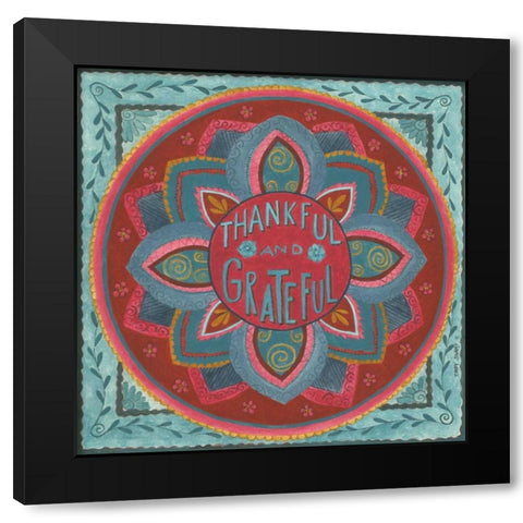Thankful and Grateful Black Modern Wood Framed Art Print by Shamp, Cindy