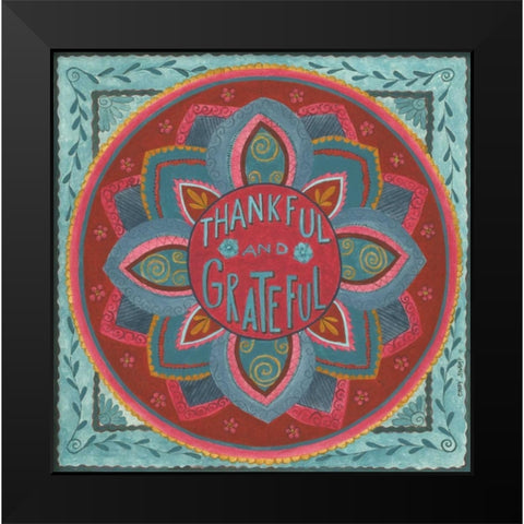 Thankful and Grateful Black Modern Wood Framed Art Print by Shamp, Cindy