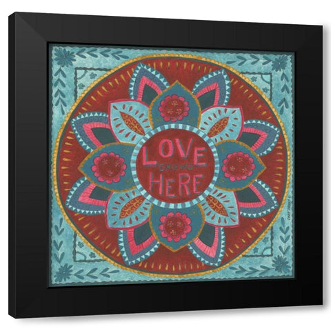 Love Grows Here Black Modern Wood Framed Art Print with Double Matting by Shamp, Cindy