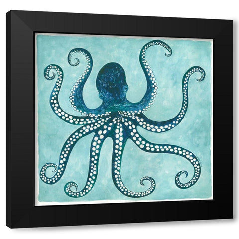 Octopus Black Modern Wood Framed Art Print with Double Matting by Shamp, Cindy