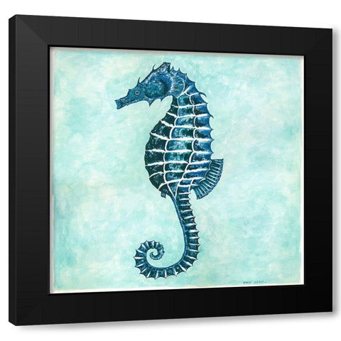 Seahorse Black Modern Wood Framed Art Print with Double Matting by Shamp, Cindy