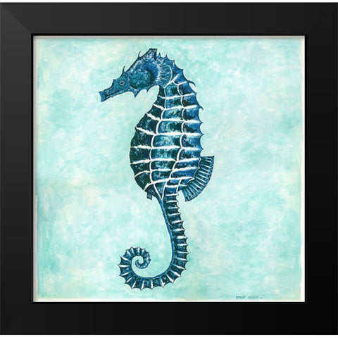 Seahorse Black Modern Wood Framed Art Print by Shamp, Cindy