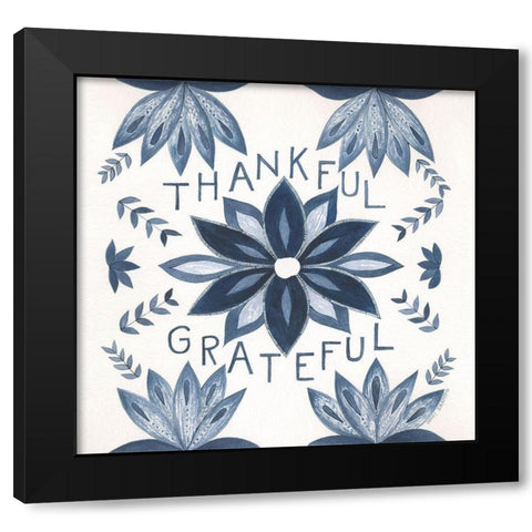 Thankful, Grateful Black Modern Wood Framed Art Print with Double Matting by Shamp, Cindy