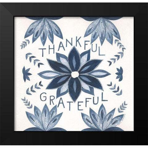 Thankful, Grateful Black Modern Wood Framed Art Print by Shamp, Cindy