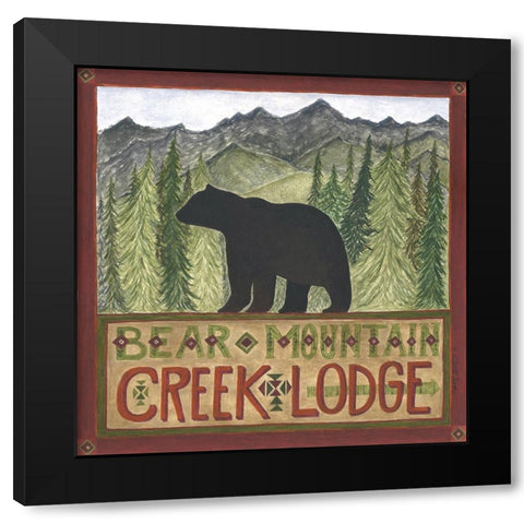 Bear Mountain Creek Lodge Black Modern Wood Framed Art Print with Double Matting by Shamp, Cindy