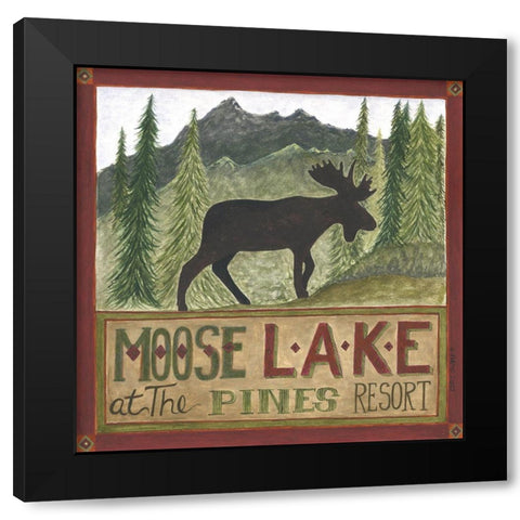 Moose Lake Black Modern Wood Framed Art Print with Double Matting by Shamp, Cindy