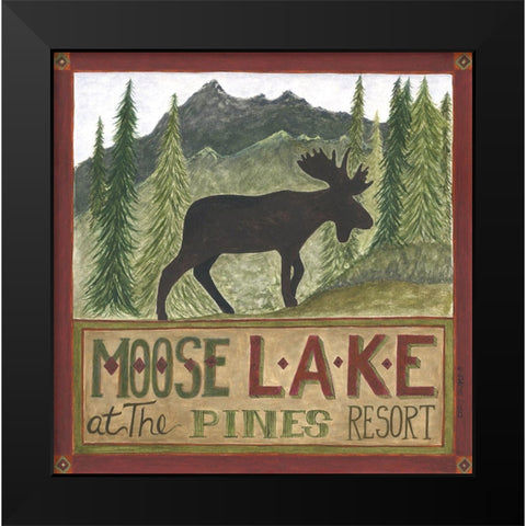 Moose Lake Black Modern Wood Framed Art Print by Shamp, Cindy