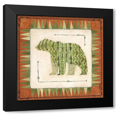 Lodge Bear Black Modern Wood Framed Art Print with Double Matting by Shamp, Cindy