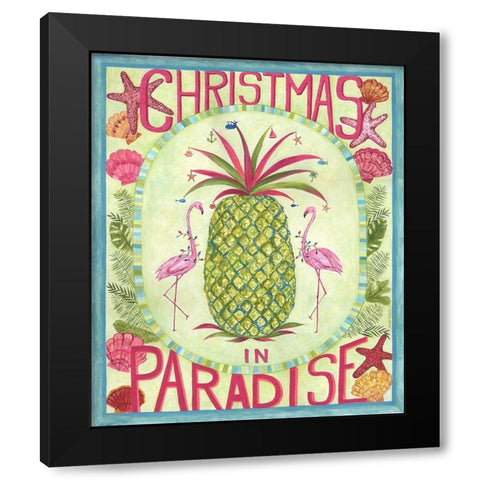 Christmas in Paradise Black Modern Wood Framed Art Print with Double Matting by Shamp, Cindy