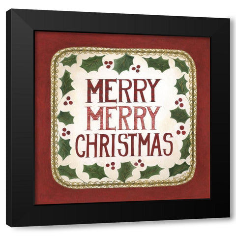 Merry Merry Christmas Black Modern Wood Framed Art Print by Shamp, Cindy