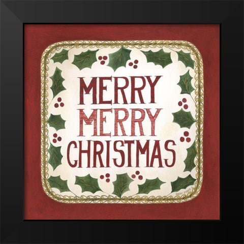 Merry Merry Christmas Black Modern Wood Framed Art Print by Shamp, Cindy