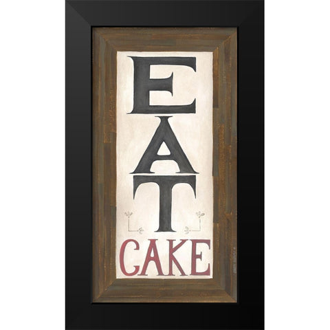 Eat Cake Black Modern Wood Framed Art Print by Shamp, Cindy