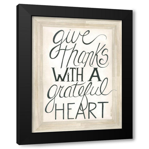 Grateful Heart Black Modern Wood Framed Art Print by Shamp, Cindy