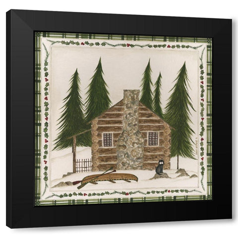 Winter Cabin Black Modern Wood Framed Art Print by Shamp, Cindy