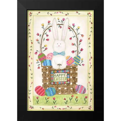 Happy Easter Basket Black Modern Wood Framed Art Print by Shamp, Cindy