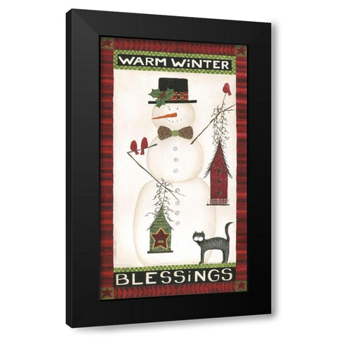 Warm Winter Blessings Black Modern Wood Framed Art Print with Double Matting by Shamp, Cindy