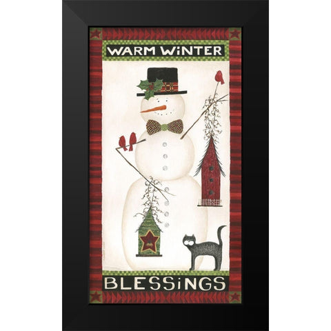 Warm Winter Blessings Black Modern Wood Framed Art Print by Shamp, Cindy