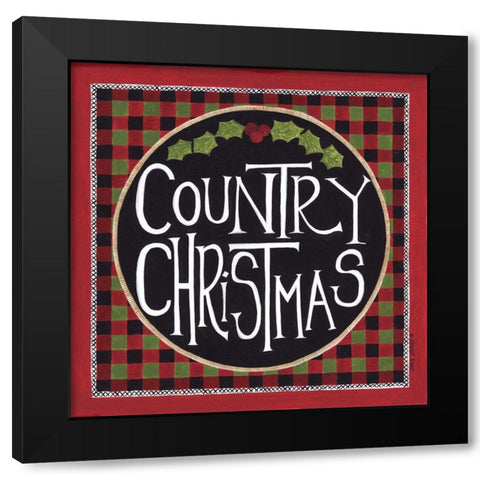 Country Christmas Black Modern Wood Framed Art Print with Double Matting by Shamp, Cindy