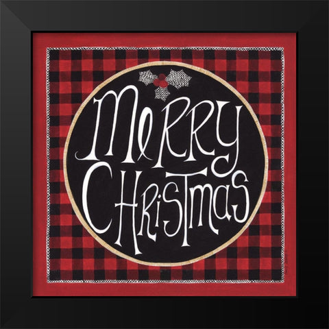 Merry Christmas Black Modern Wood Framed Art Print by Shamp, Cindy