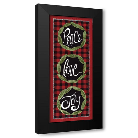Peace Love Joy Black Modern Wood Framed Art Print with Double Matting by Shamp, Cindy