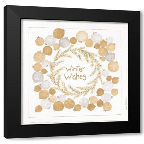 Winter Wishes Black Modern Wood Framed Art Print with Double Matting by Shamp, Cindy