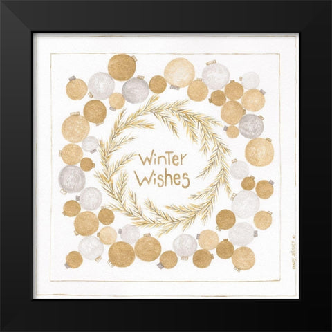 Winter Wishes Black Modern Wood Framed Art Print by Shamp, Cindy