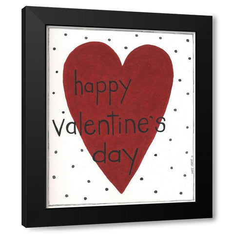 Happy Valentines Day Black Modern Wood Framed Art Print by Shamp, Cindy