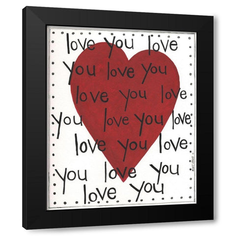 Love You Black Modern Wood Framed Art Print by Shamp, Cindy
