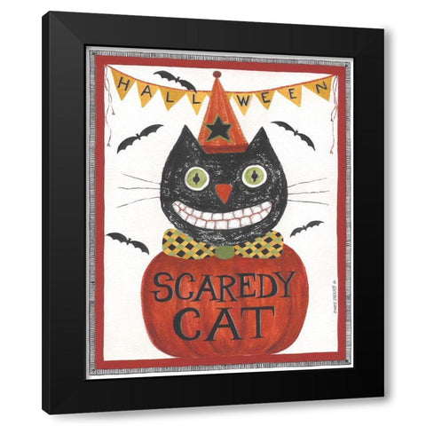 Scaredy Cat Black Modern Wood Framed Art Print by Shamp, Cindy
