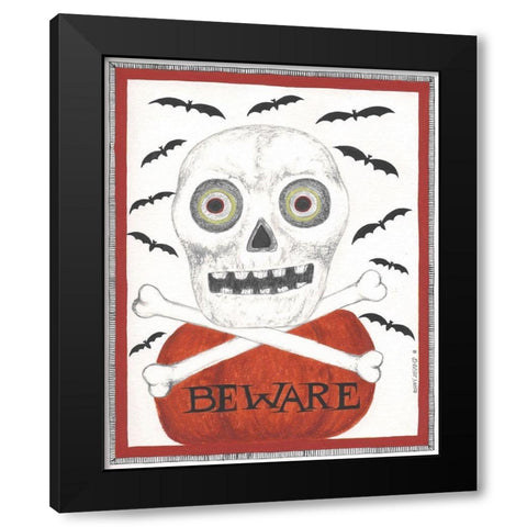 Beware Black Modern Wood Framed Art Print with Double Matting by Shamp, Cindy