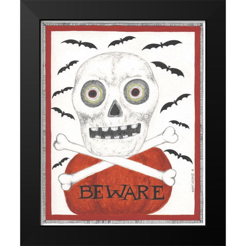 Beware Black Modern Wood Framed Art Print by Shamp, Cindy