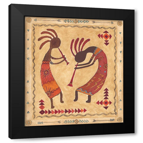 Kokopelli Black Modern Wood Framed Art Print with Double Matting by Shamp, Cindy