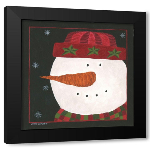 Snowman I Black Modern Wood Framed Art Print with Double Matting by Shamp, Cindy