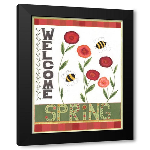 Welcome Spring II Black Modern Wood Framed Art Print with Double Matting by Shamp, Cindy