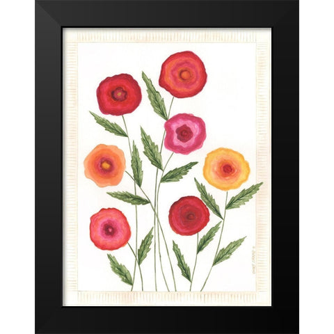 Bright Poppies I Black Modern Wood Framed Art Print by Shamp, Cindy