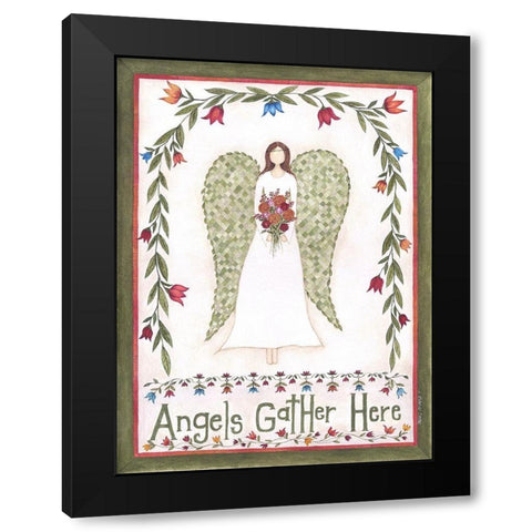 Angels Gather Black Modern Wood Framed Art Print by Shamp, Cindy