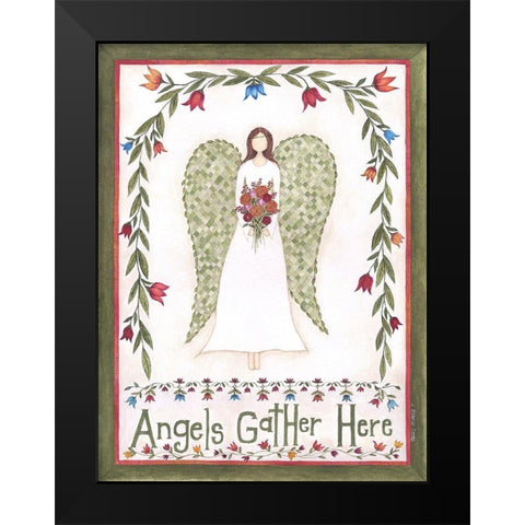 Angels Gather Black Modern Wood Framed Art Print by Shamp, Cindy