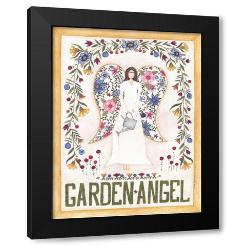Garden Angel Black Modern Wood Framed Art Print by Shamp, Cindy