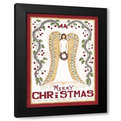 Christmas Angel Black Modern Wood Framed Art Print with Double Matting by Shamp, Cindy