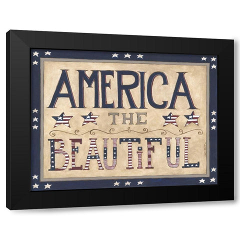 America the Beautiful Black Modern Wood Framed Art Print by Shamp, Cindy