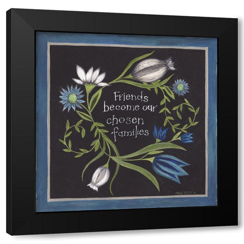 Blue Flowers I Black Modern Wood Framed Art Print with Double Matting by Shamp, Cindy