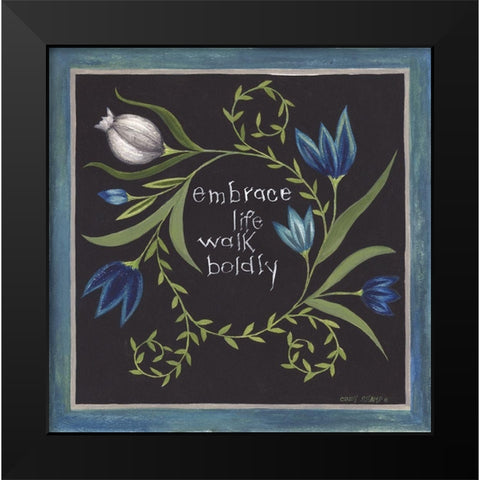 Blue Flowers III Black Modern Wood Framed Art Print by Shamp, Cindy
