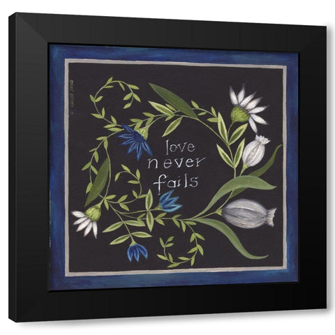 Blue Flowers IV Black Modern Wood Framed Art Print by Shamp, Cindy
