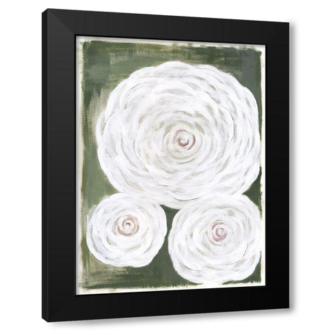 Big White Flowers II Black Modern Wood Framed Art Print by Shamp, Cindy