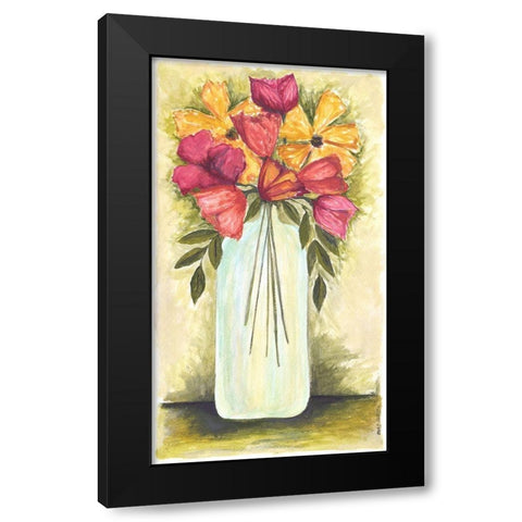 Abstract Flower I Black Modern Wood Framed Art Print with Double Matting by Shamp, Cindy
