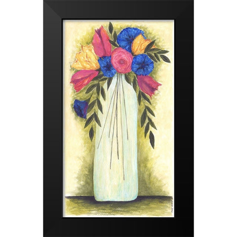 Abstract Flowers II Black Modern Wood Framed Art Print by Shamp, Cindy